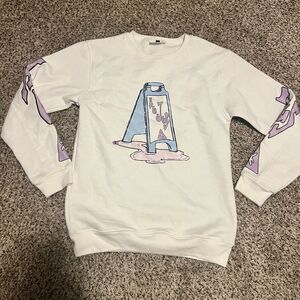 Sinister White cartoon Sweatshirt with Purple Graphics Casual Wear‎